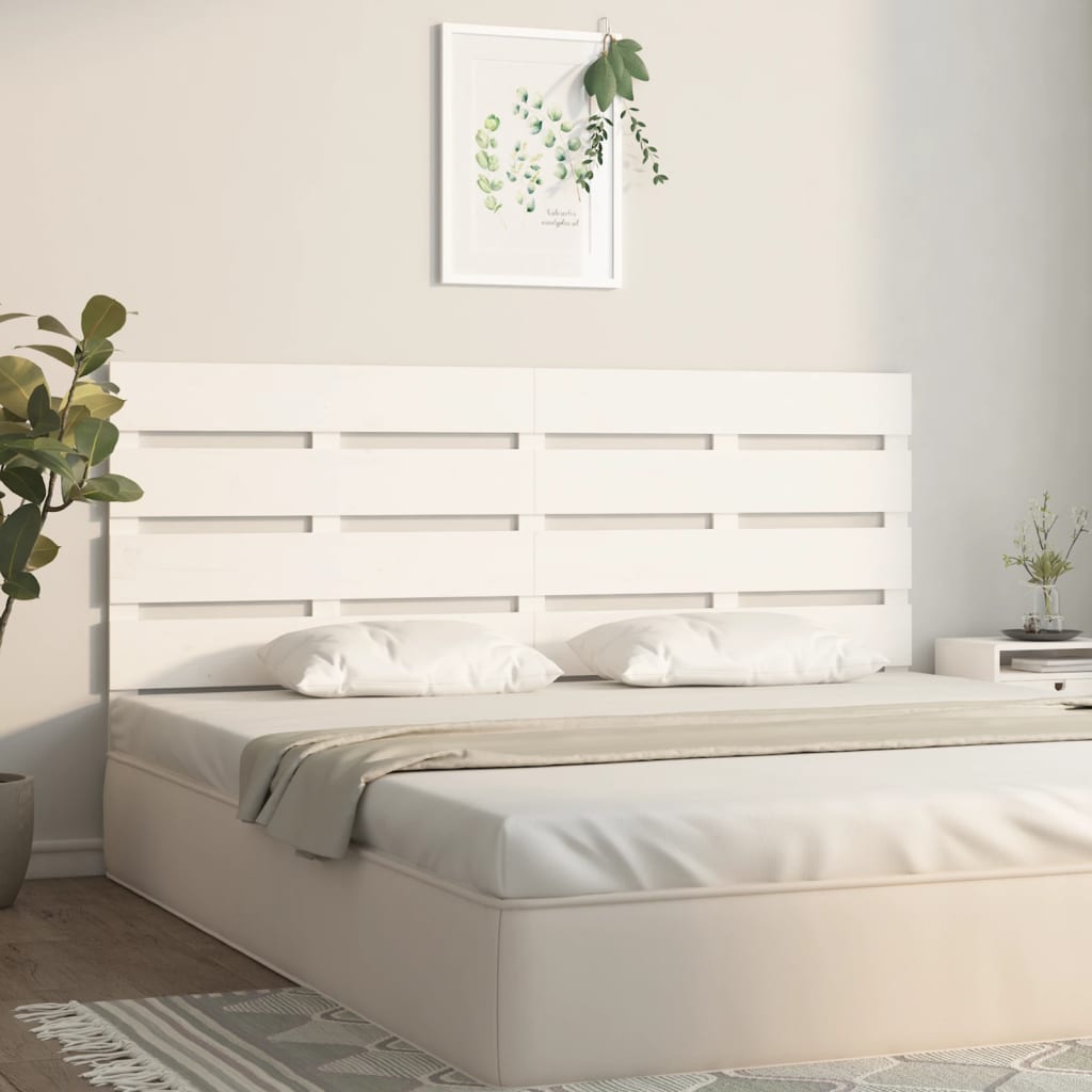 Uzglavlje bijelo 160 x 3 x 80 cm od masivne borovine
