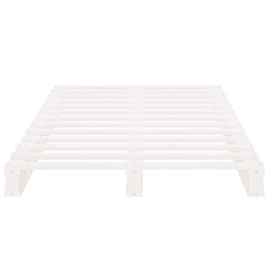 Krevet od paleta bijeli 100 x 200 cm od masivne borovine