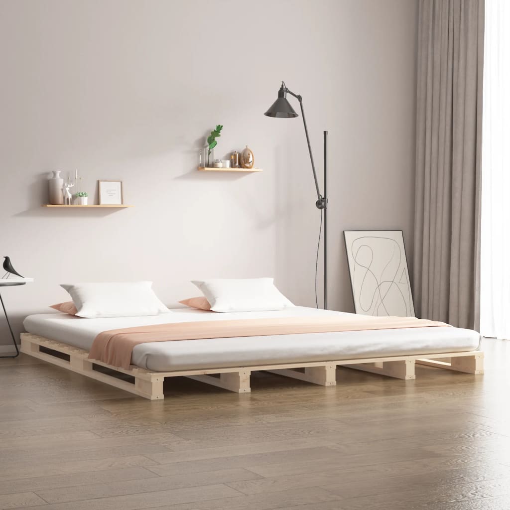 Krevet od paleta 120 x 190 cm od masivne borovine bračni