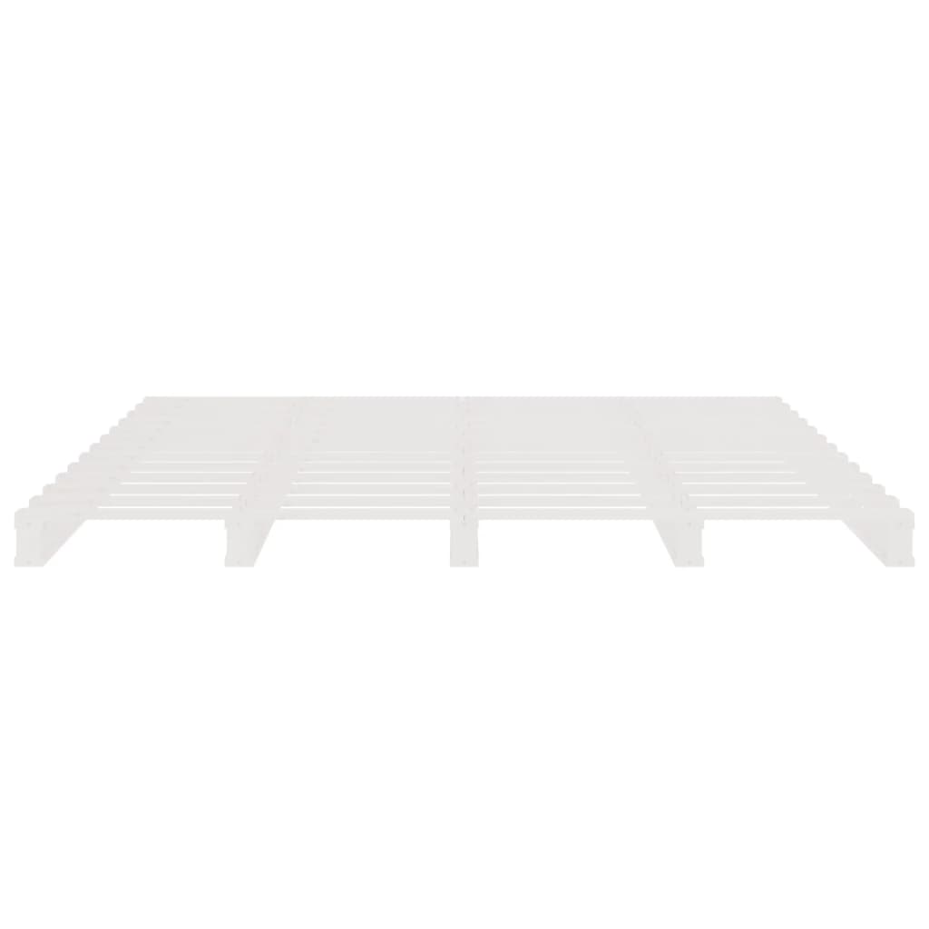 Krevet od paleta bijeli 135x190 cm masivna borovina bračni