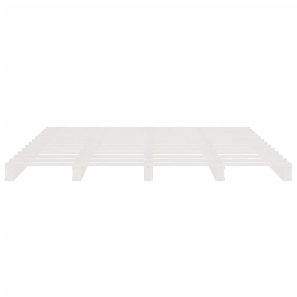 Krevet od paleta bijeli 140 x 190 cm od masivne borovine