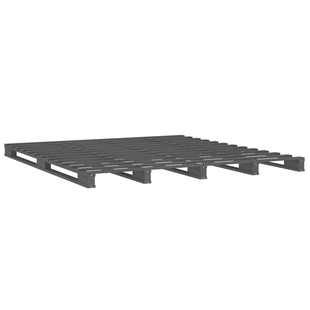 Krevet od paleta sivi 140 x 190 cm od masivne borovine