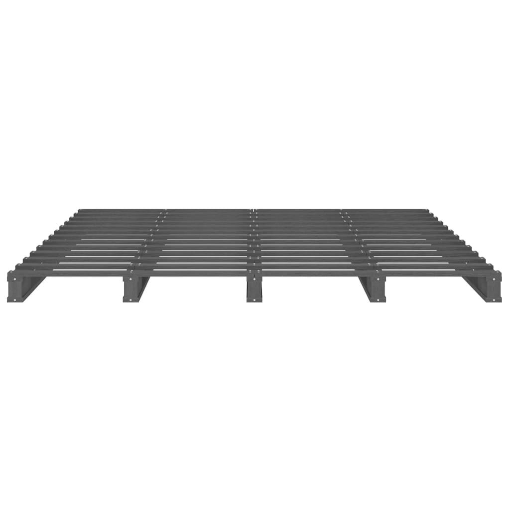 Krevet od paleta sivi 140 x 190 cm od masivne borovine