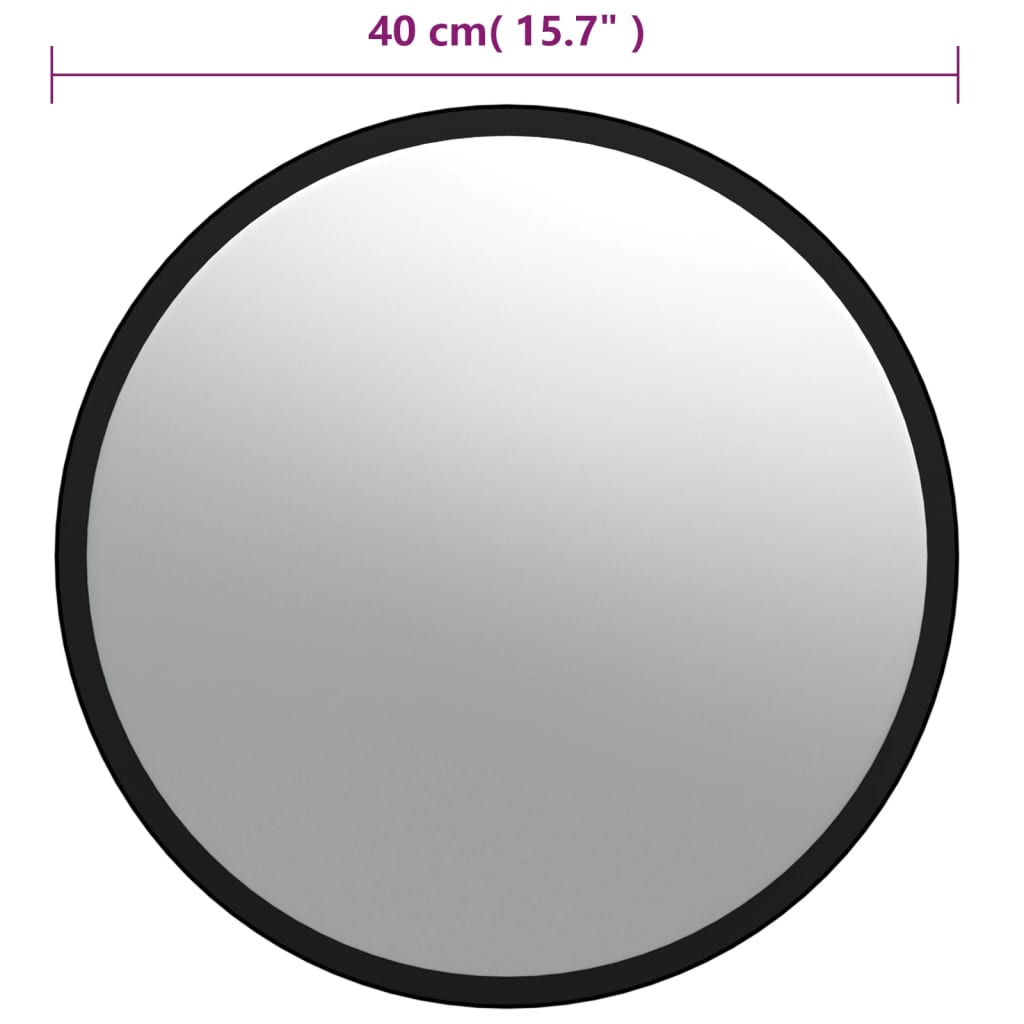 Unutarnje konveksno prometno ogledalo crno Ø40 cm akrilno