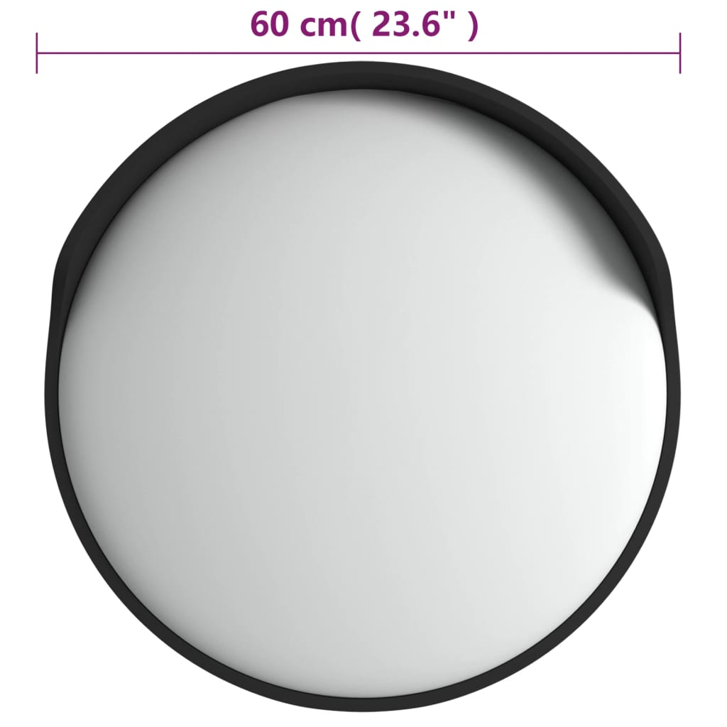 Vanjsko konveksno prometno ogledalo crno Ø60 cm polikarbonat