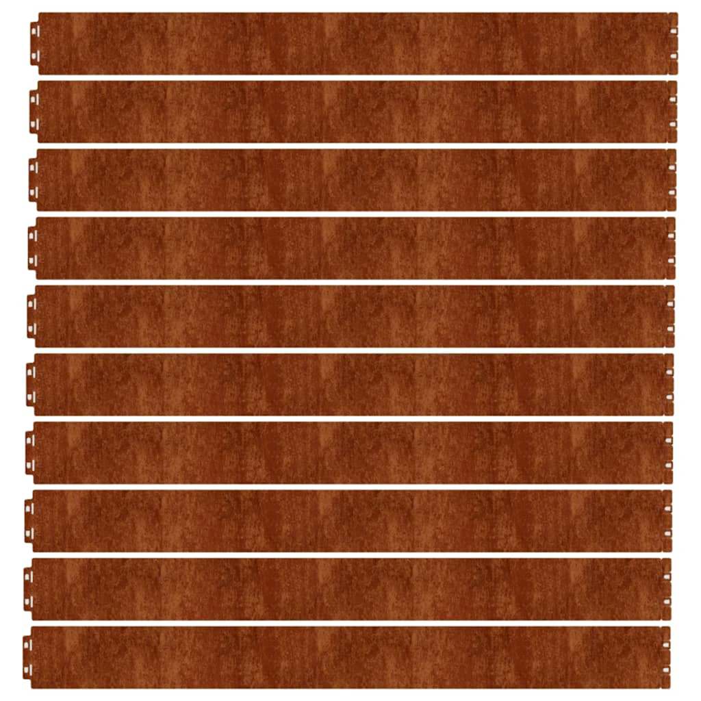 Rubnjaci za travnjak 10 kom fleksibilni 10x103 cm čelik COR-TEN