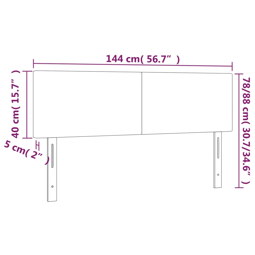 Uzglavlja krem 144x5x78/88 cm od umjetne kože