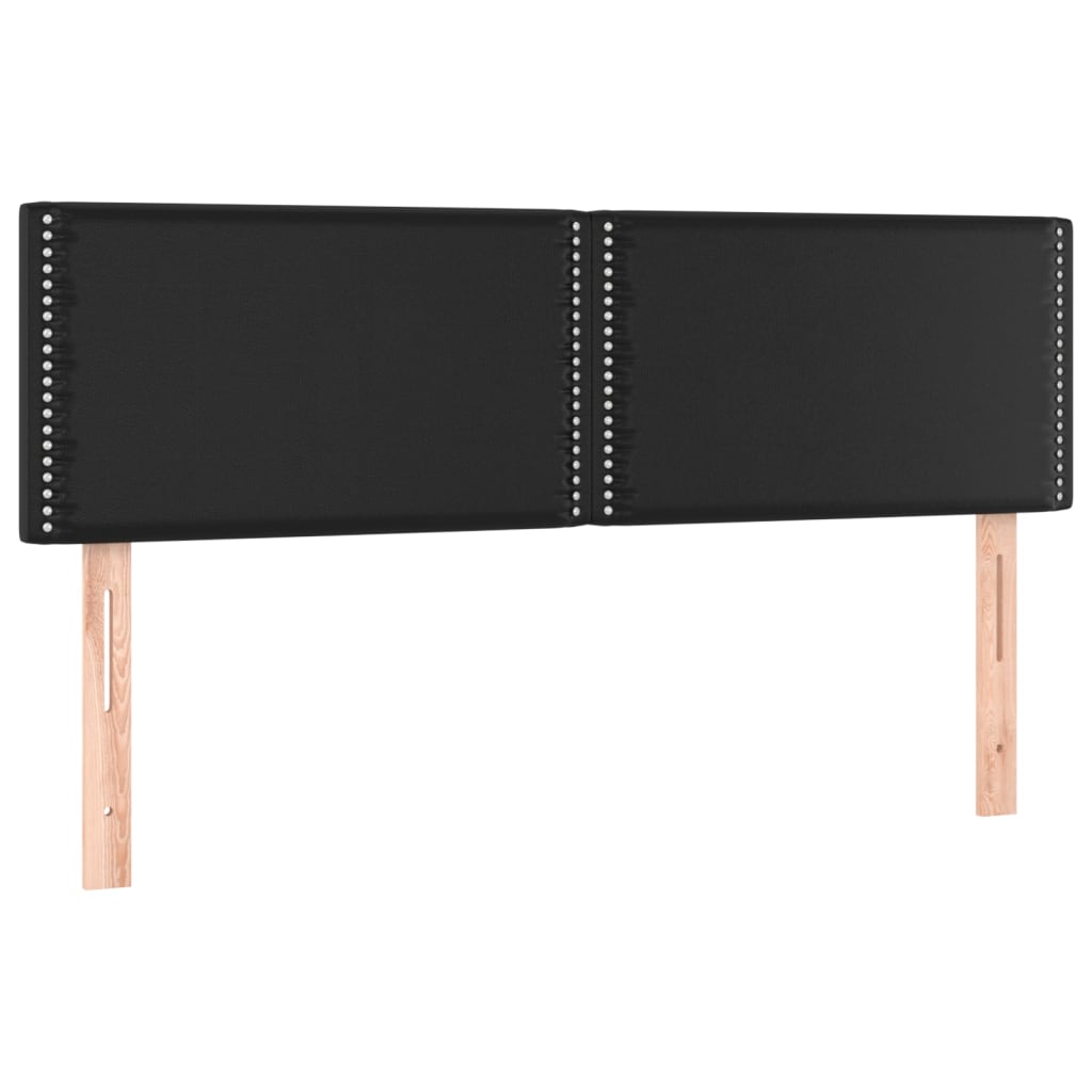 Uzglavlja crna 144x5x78/88 cm od umjetne kože