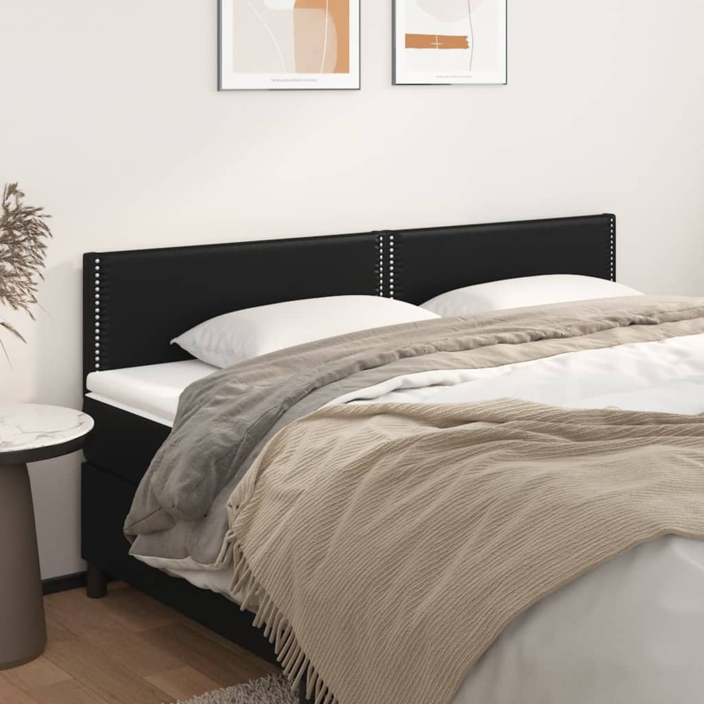 Uzglavlja crna 180x5x78/88 cm od umjetne kože