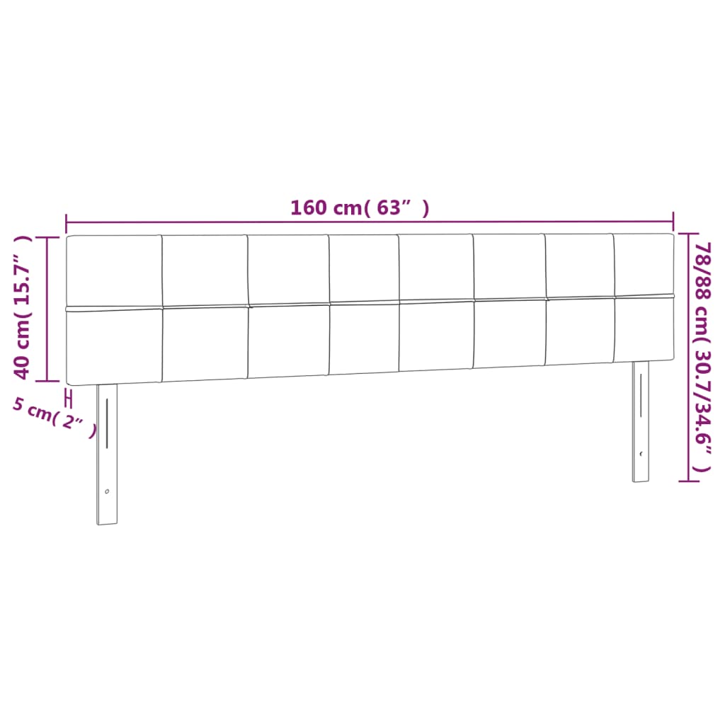 Uzglavlja krem 160x5x78/88 cm od tkanine