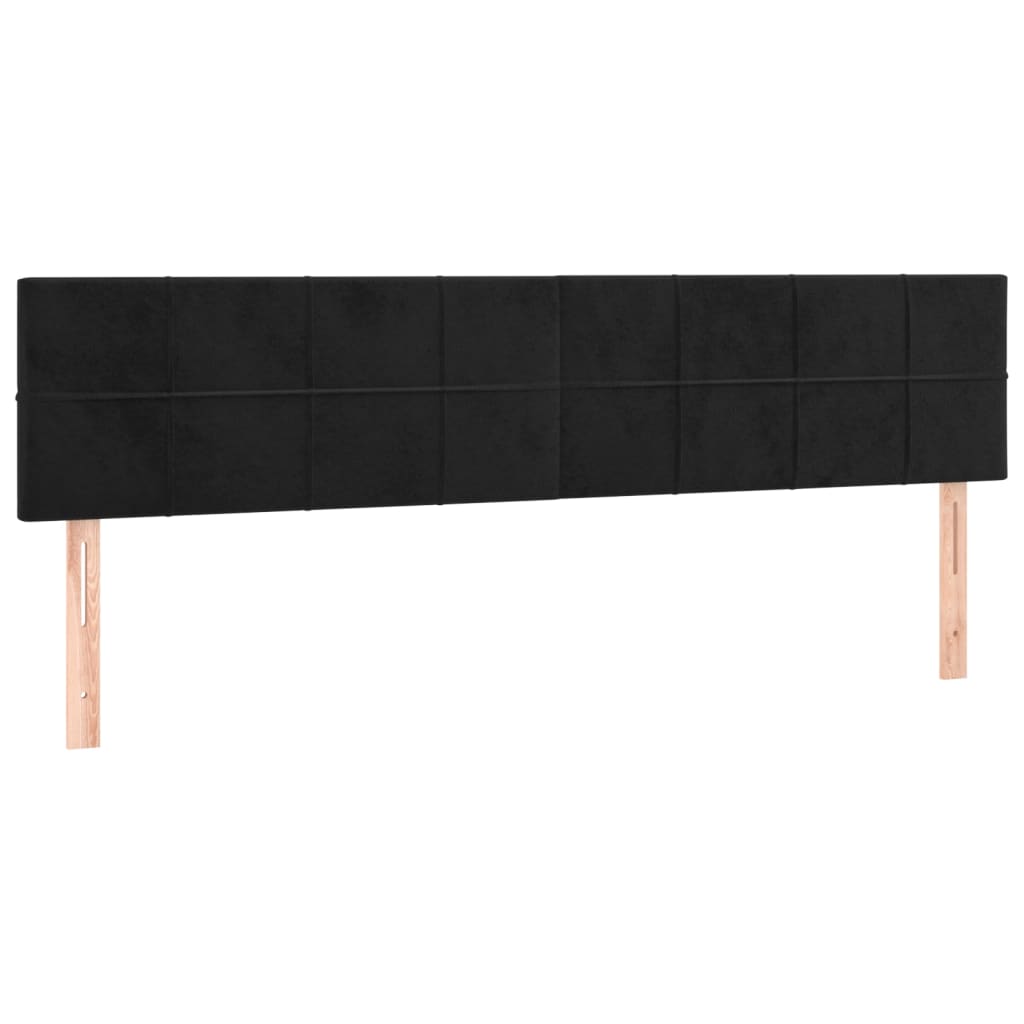 Uzglavlja crna 180x5x78/88 cm baršunasta