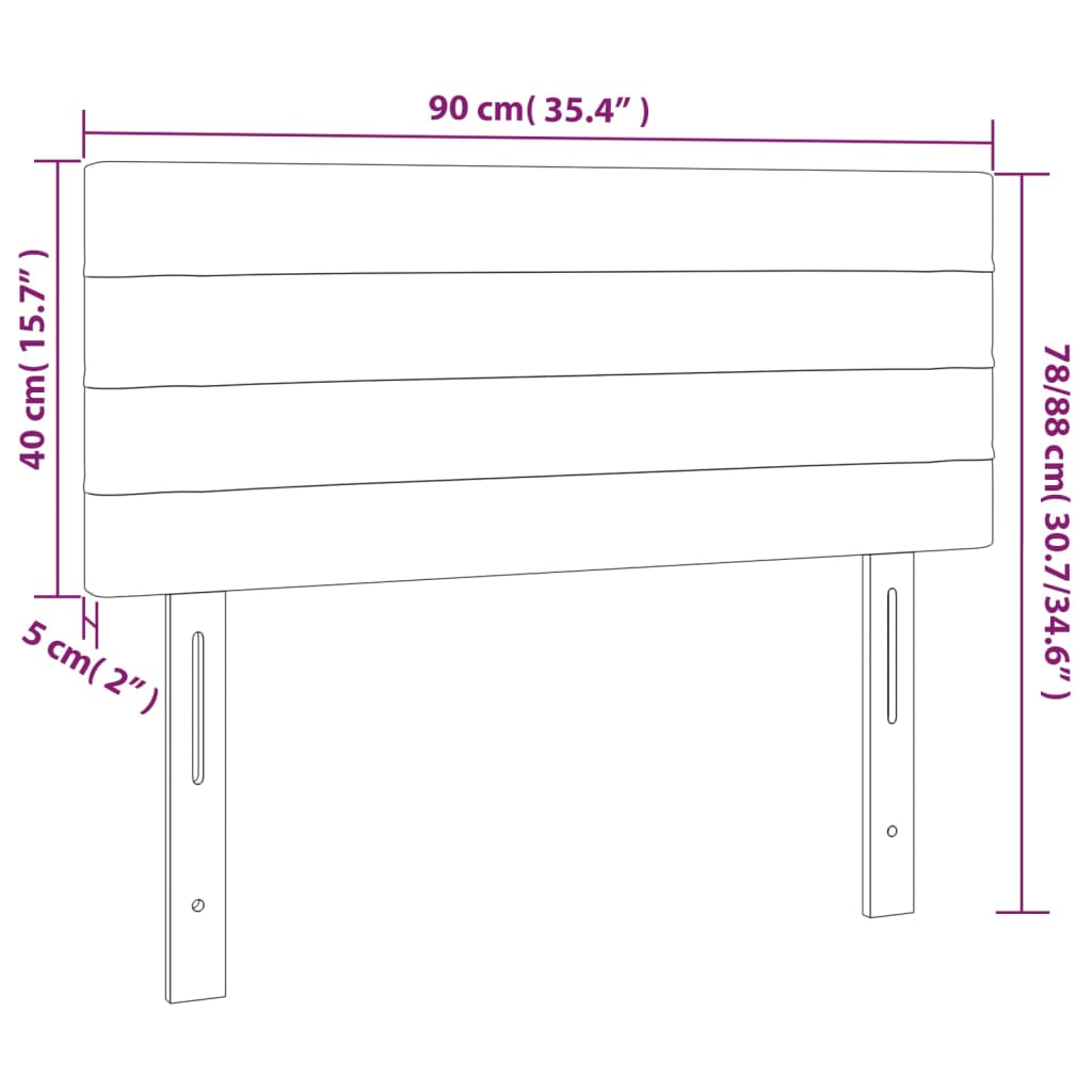Uzglavlje plavo 90x5x78/88 cm od tkanine
