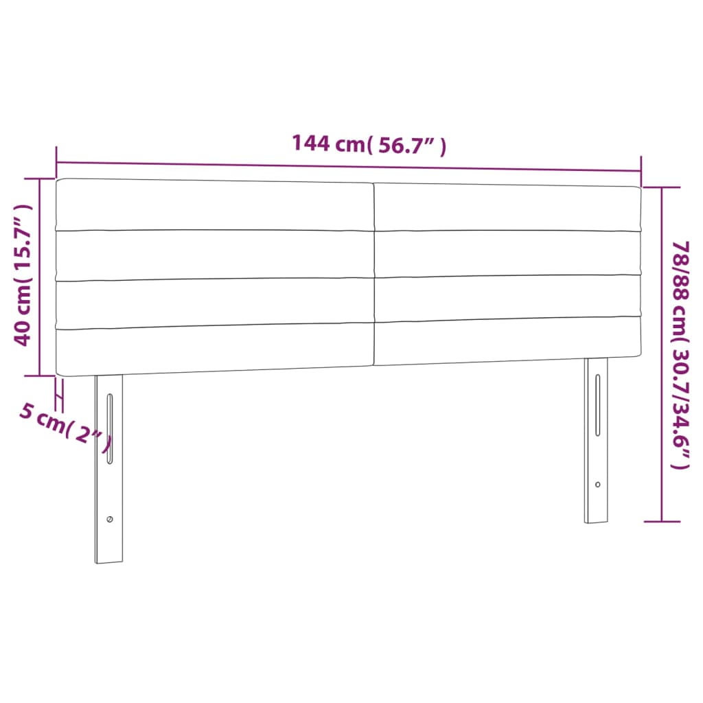 Uzglavlja tamnosiva 144x5x78/88 cm od tkanine