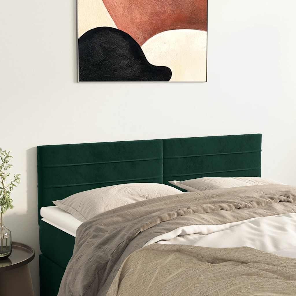 Uzglavlja tamnozelena 144x5x78/88 cm baršunasta