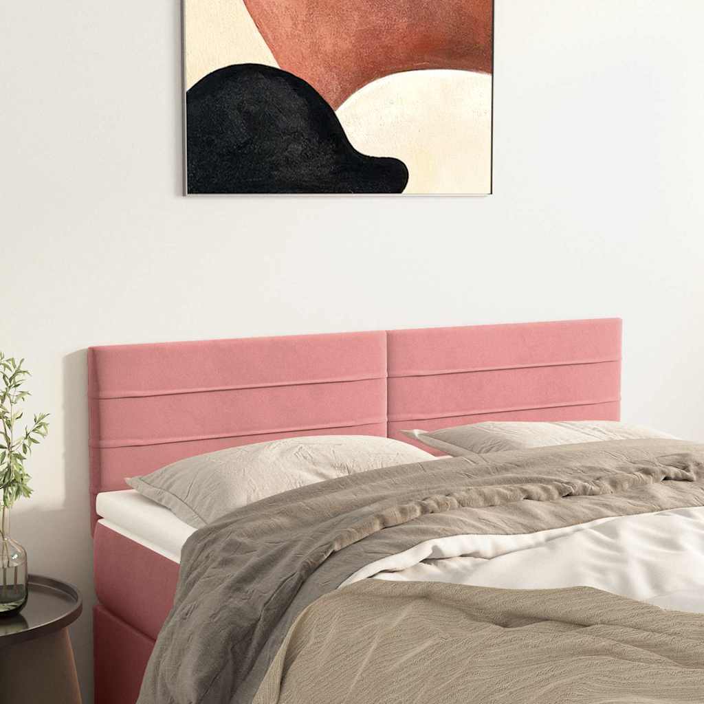 Uzglavlja ružičasta 144x5x78/88 cm baršunasta