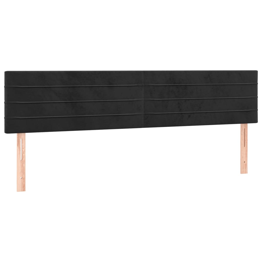 Uzglavlja crna 160x5x78/88 cm baršunasta