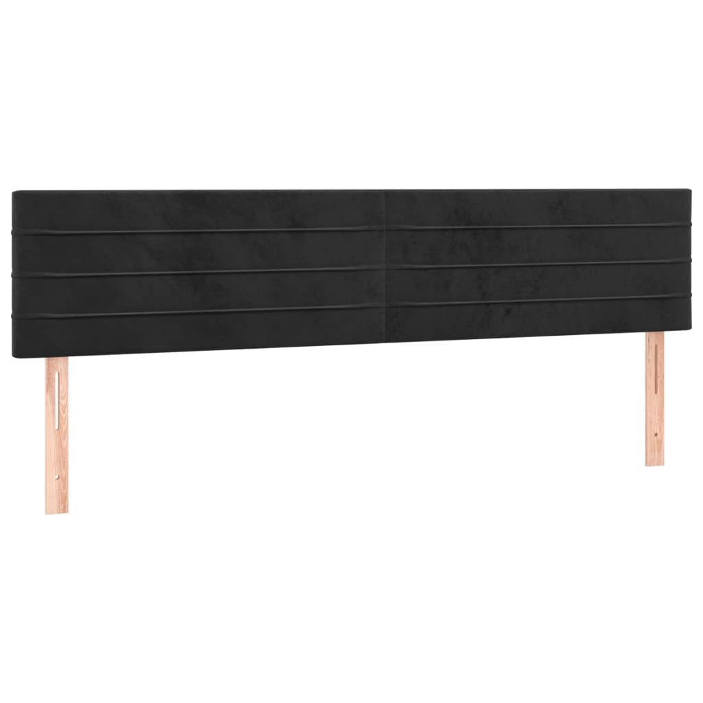 Uzglavlja crna 180x5x78/88 cm baršunasta