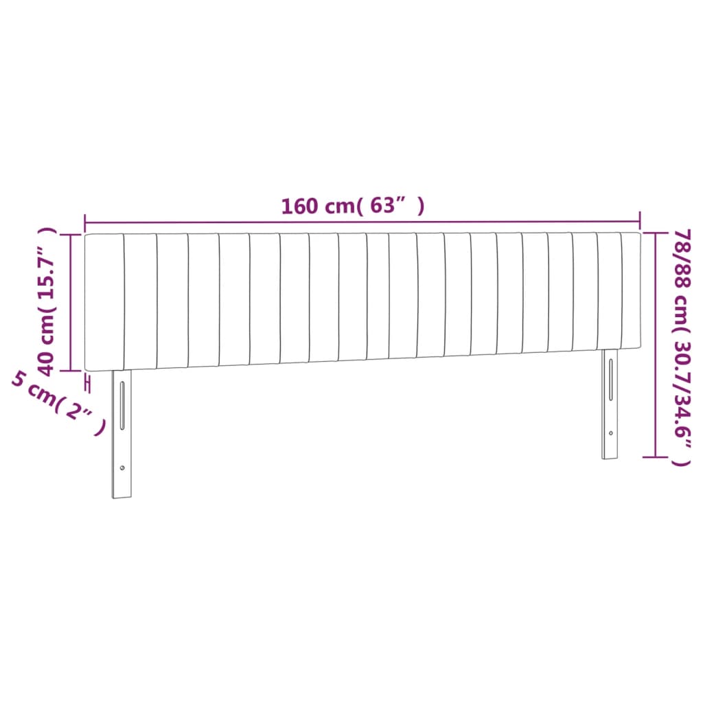Uzglavlja crna 160x5x78/88 cm od tkanine