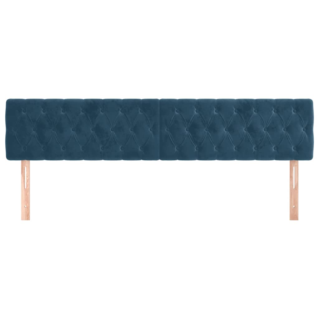 Uzglavlja tamnoplava 200x7x78/88 cm baršunasta