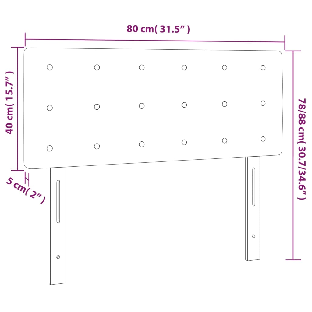 Uzglavlje plavo 80 x 5 x 78/88 cm od tkanine