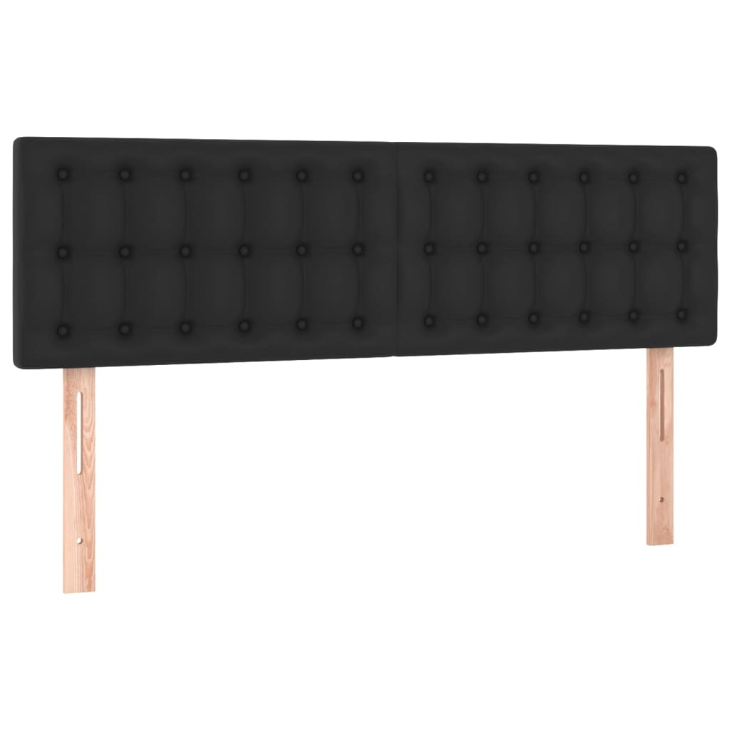 Uzglavlja crna 144x5x78/88 cm od umjetne kože