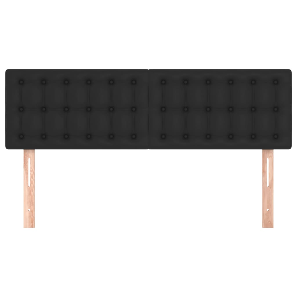 Uzglavlja crna 144x5x78/88 cm od umjetne kože
