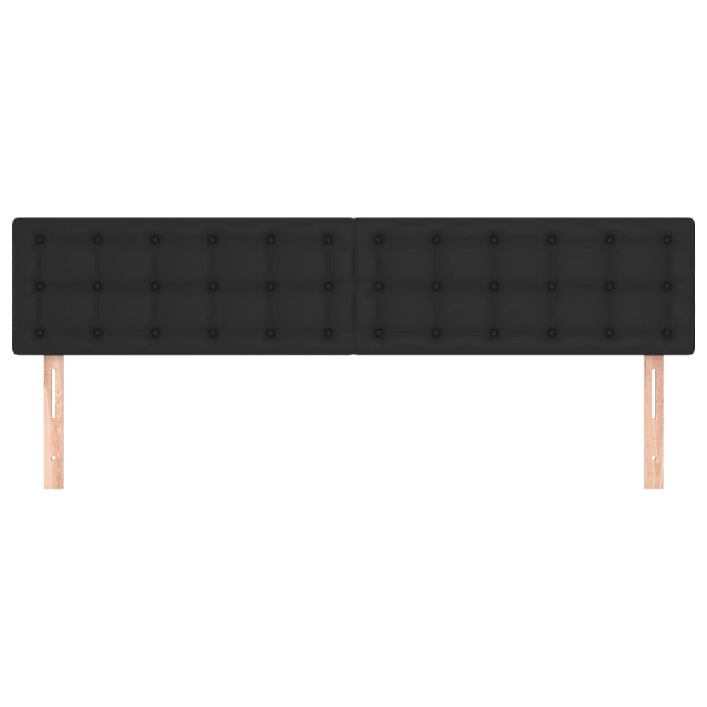Uzglavlja crna 200x5x78/88 cm od umjetne kože
