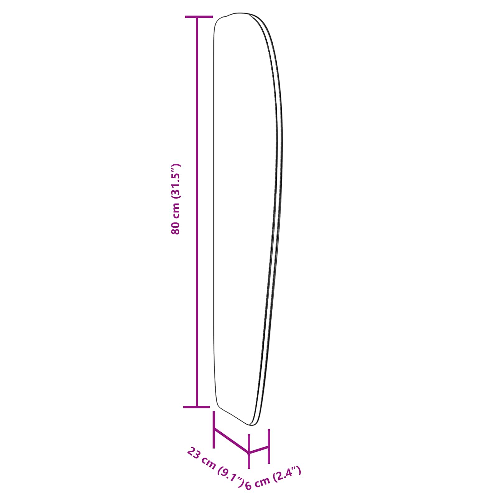 Uši uzglavlja Bijelo 80 x 23 x 6 cm PVC