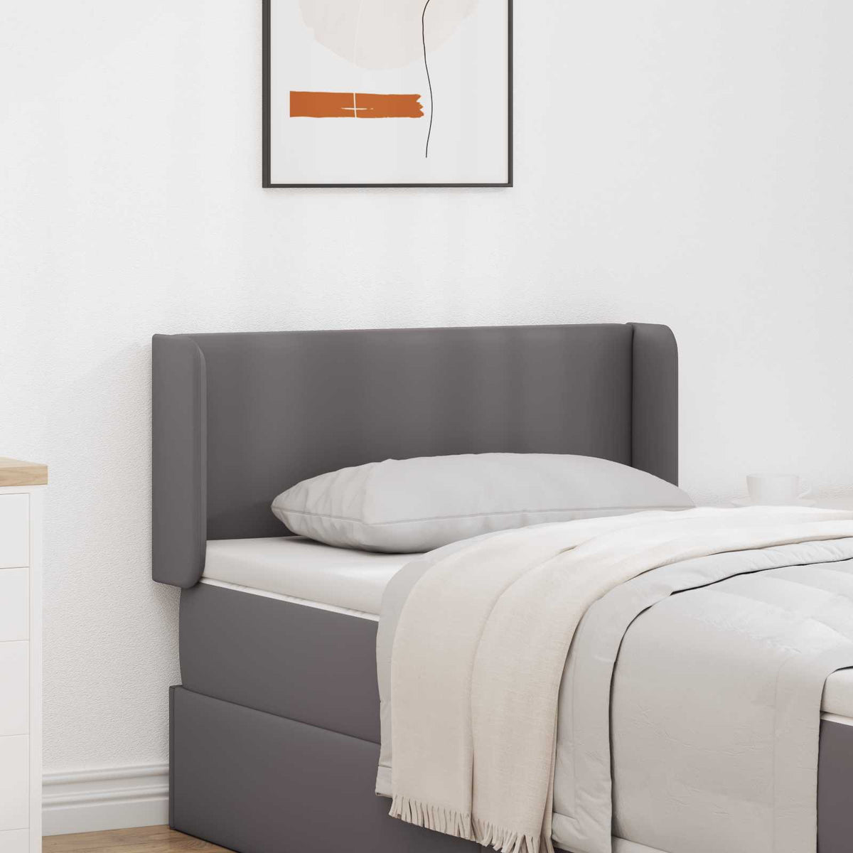 Uši uzglavlja 2 pcs Siva 40 x 16 x 5 cm Plywood i lažno kožno