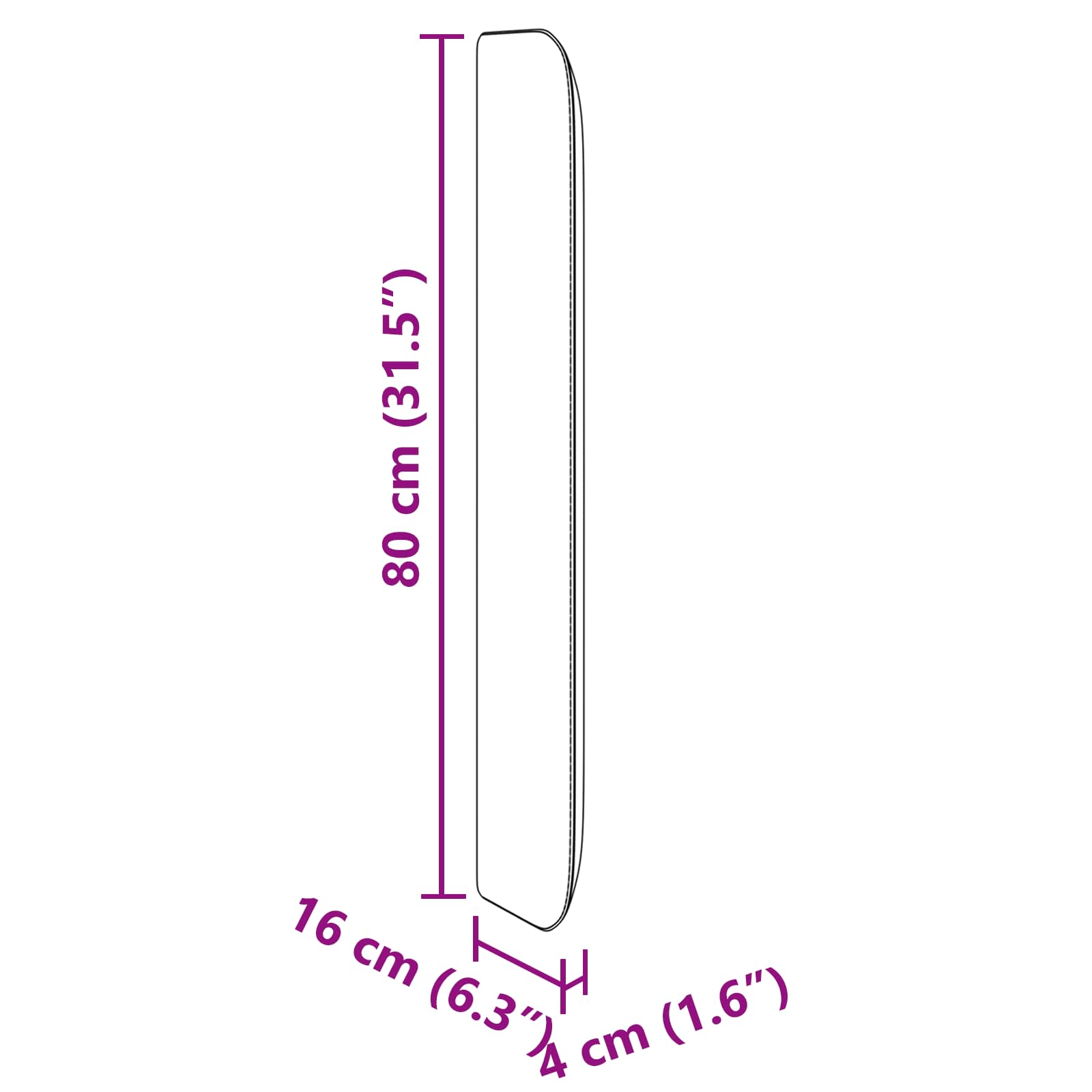 Uši uzglavlja Krema 80 x 16 x 4 cm PVC