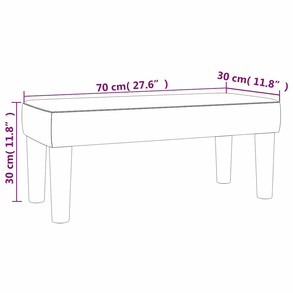 Klupa plava 70 x 30 x 30 cm od tkanine