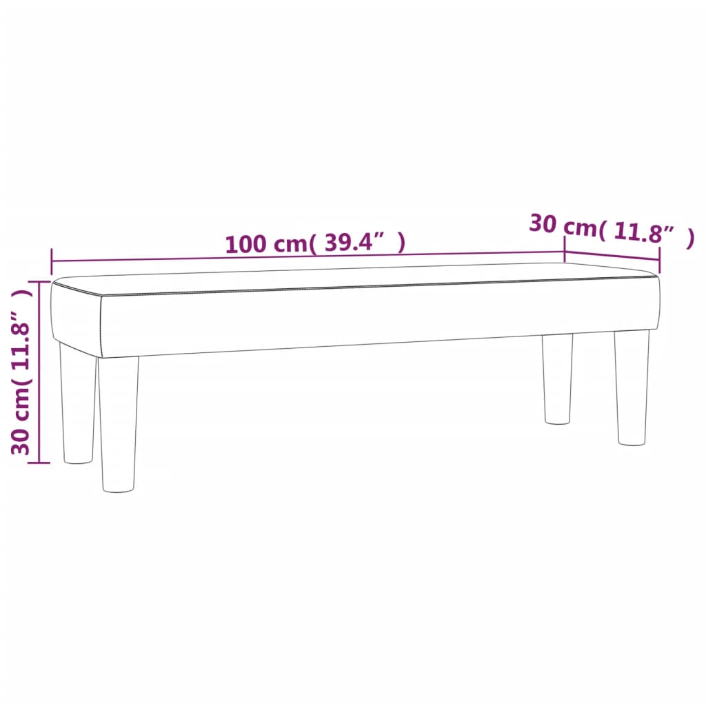 Klupa svjetlosivi 100x30x30 cm od tkanine