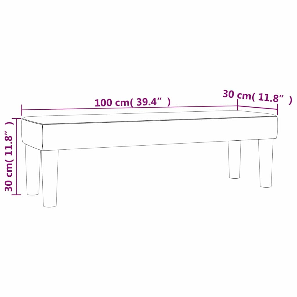 Klupa krem 100x30x30 cm od tkanine