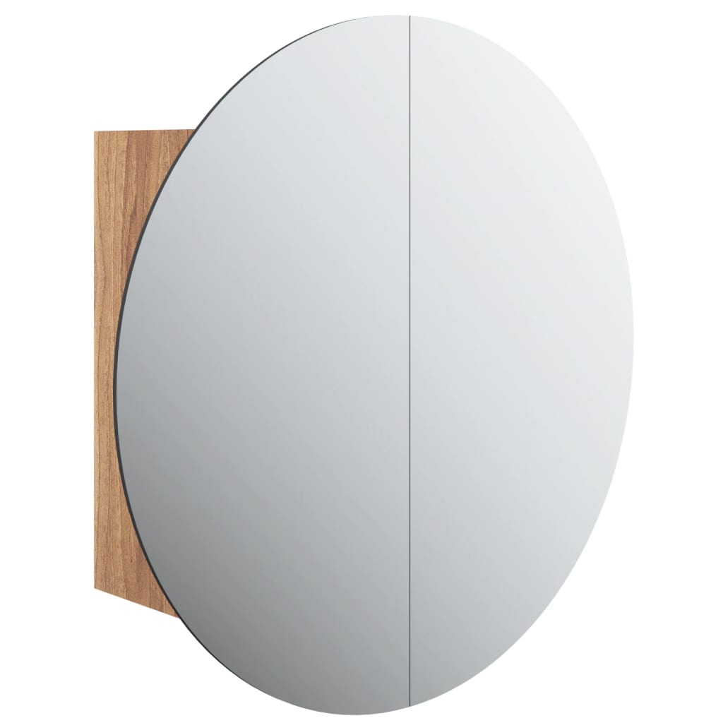 Kupaonski ormarić s ogledalom LED boja hrasta 47 x 47 x 17,5 cm