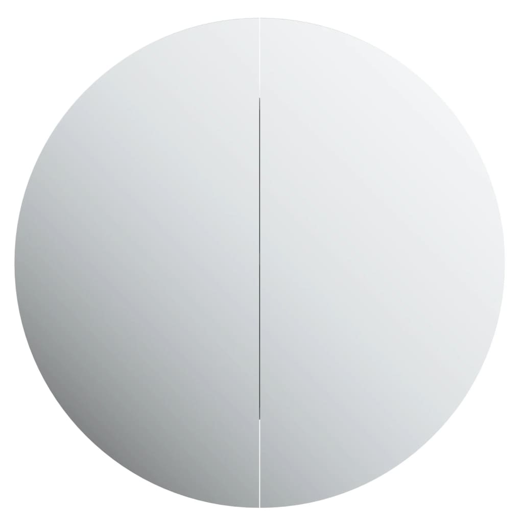 Kupaonski ormarić s okruglim ogledalom LED bijeli 54x54x17,5 cm