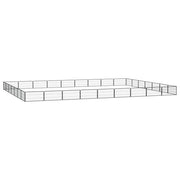 Ograda za pse s 32 panela crna 100 x 50 cm čelik obložen prahom