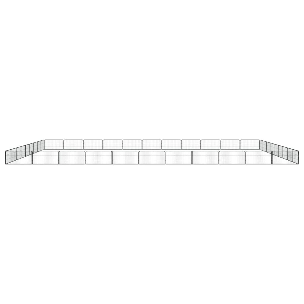 Ograda za pse s 40 panela crna 100 x 50 cm čelik obložen prahom