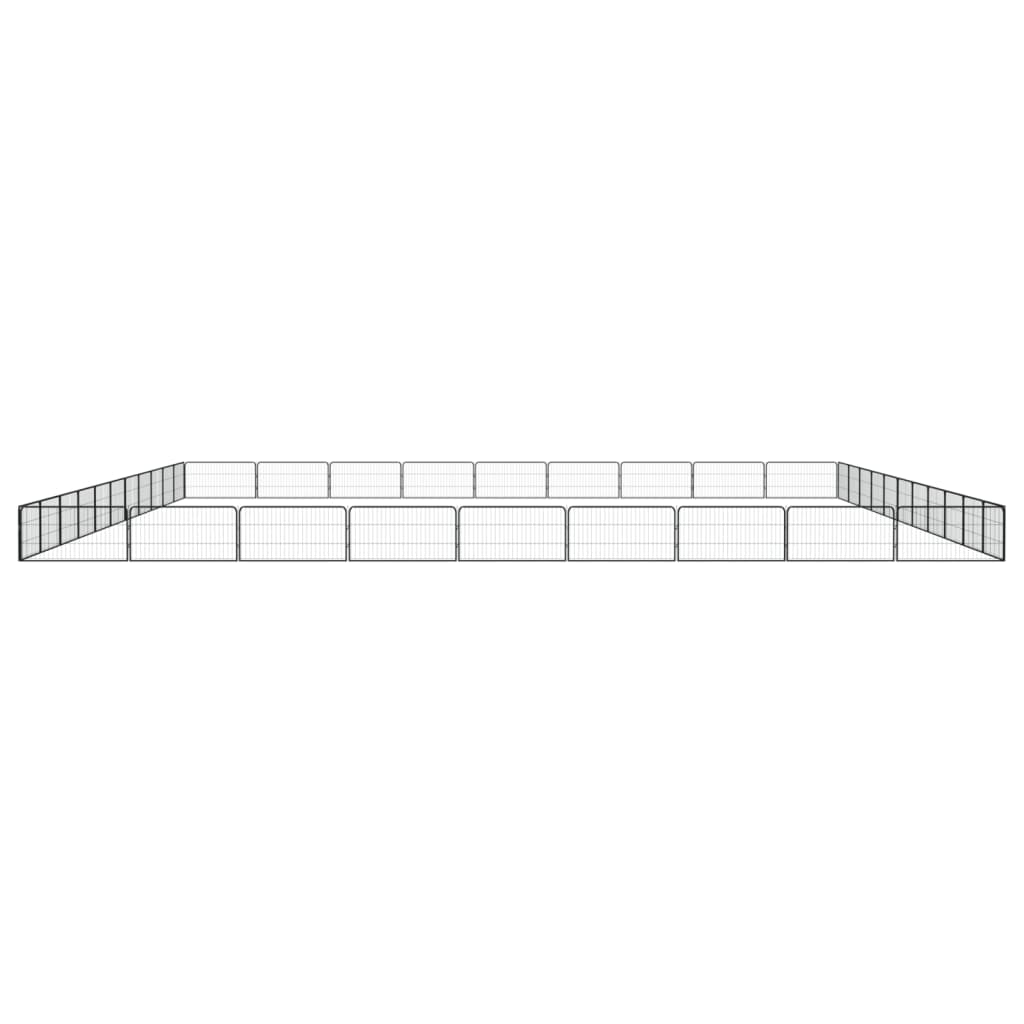 Ograda za pse s 40 panela crna 100 x 50 cm čelik obložen prahom