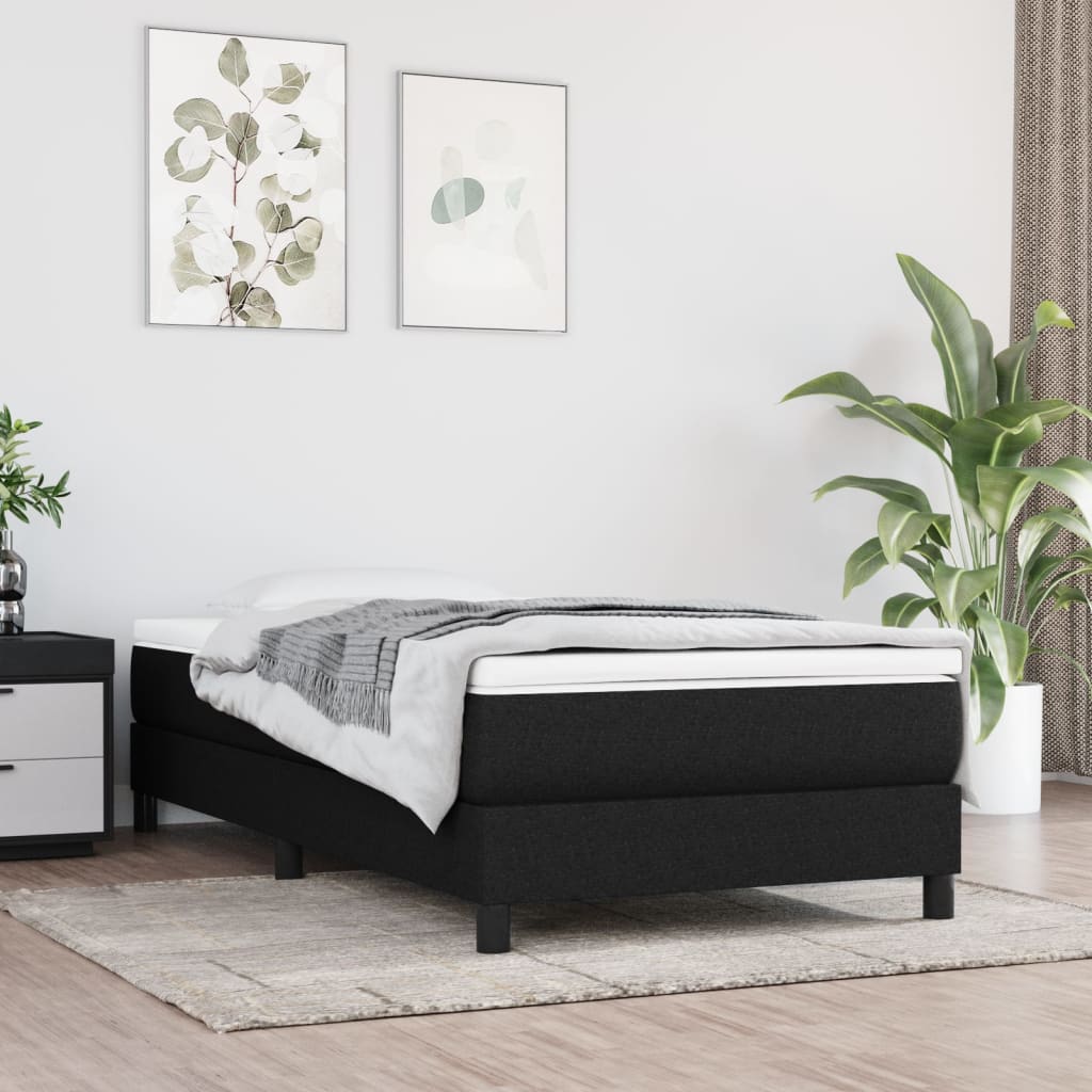 Madrac s džepičastim oprugama srednje tvrdoće crni 80 x 200 x 20 cm od tkanine