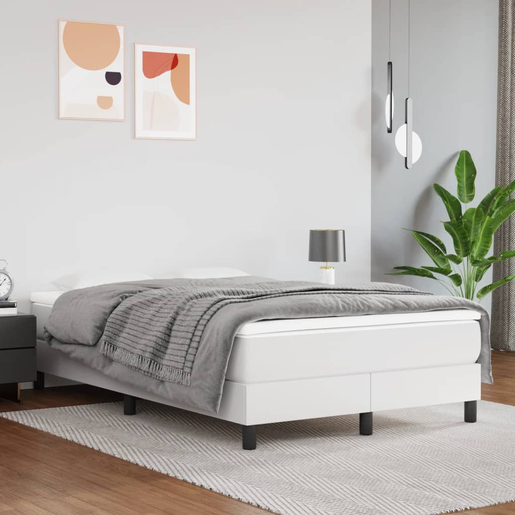 Madrac s džepičastim oprugama srednje tvrdoće bijeli 120x200x20 cm umjetne kože