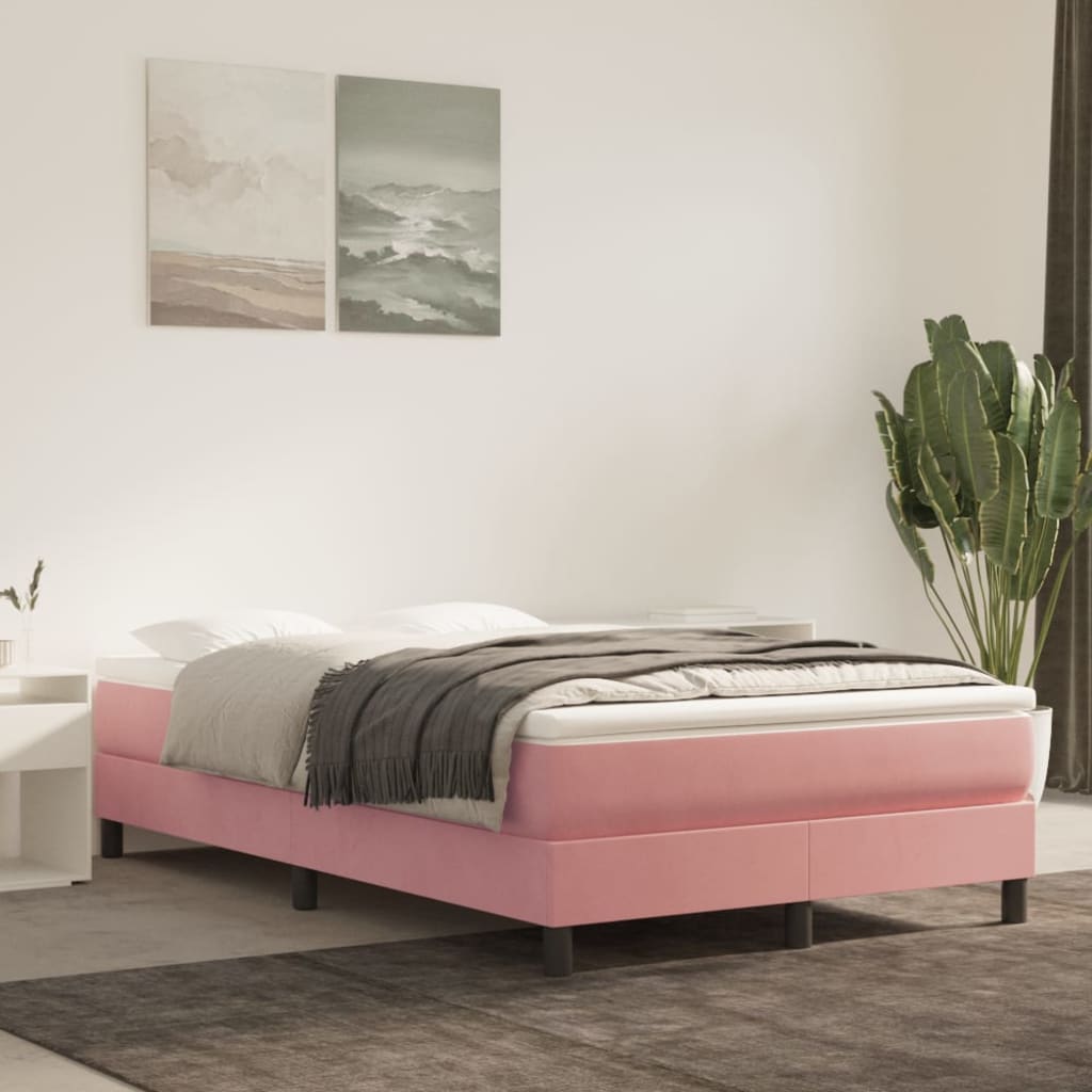 Madrac s džepičastim oprugama srednje tvrdoće rozi 120x200x20 cm baršunasti