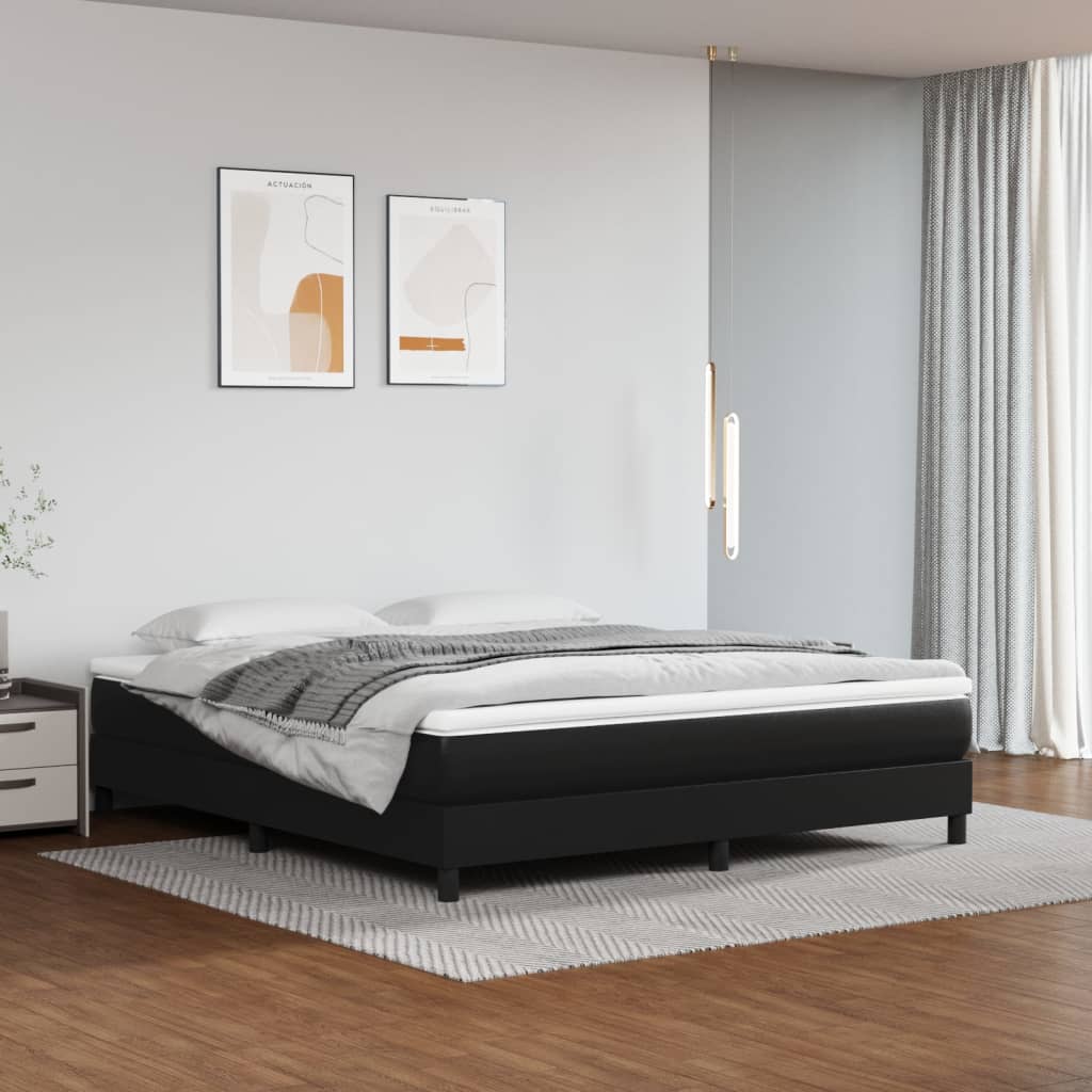 Madrac s džepičastim oprugama srednje tvrdoće crni 160x200x20 cm umjetne kože