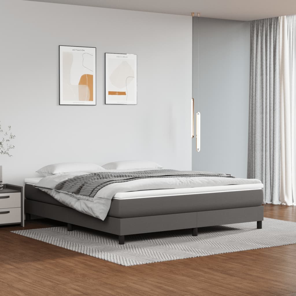 Madrac s džepičastim oprugama srednje tvrdoće sivi 160x200x20 cm umjetne kože