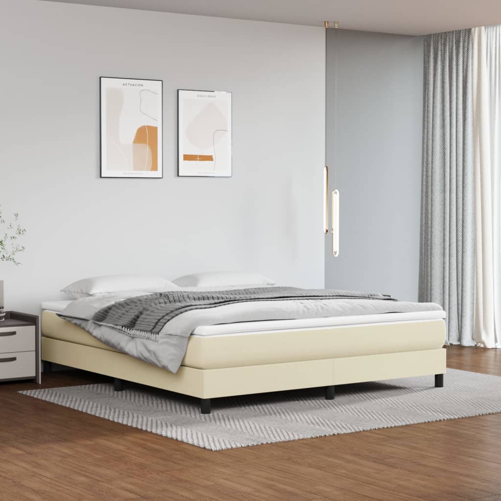 Madrac s džepičastim oprugama srednje tvrdoće krem 180x200x20cm od umjetne kože