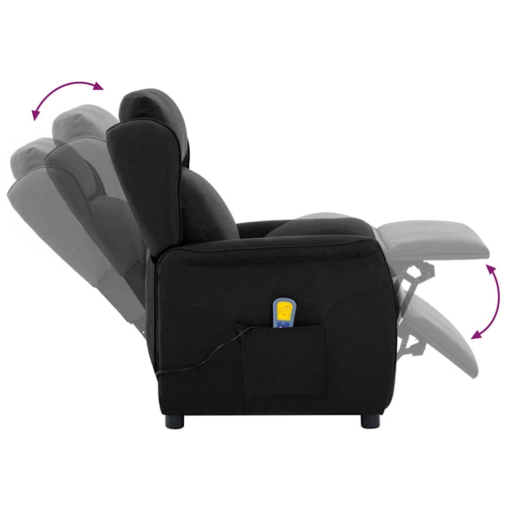 Massagerica s jastukom Crna 93.5 x 67.5 x 101.5 cm tkanina