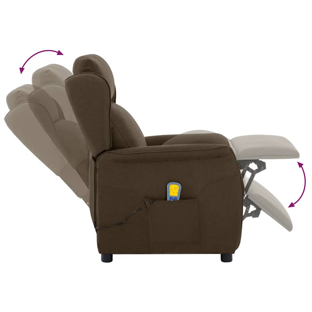 Massagerica s jastukom Smeđa 93.5 x 67.5 x 101.5 cm tkanina