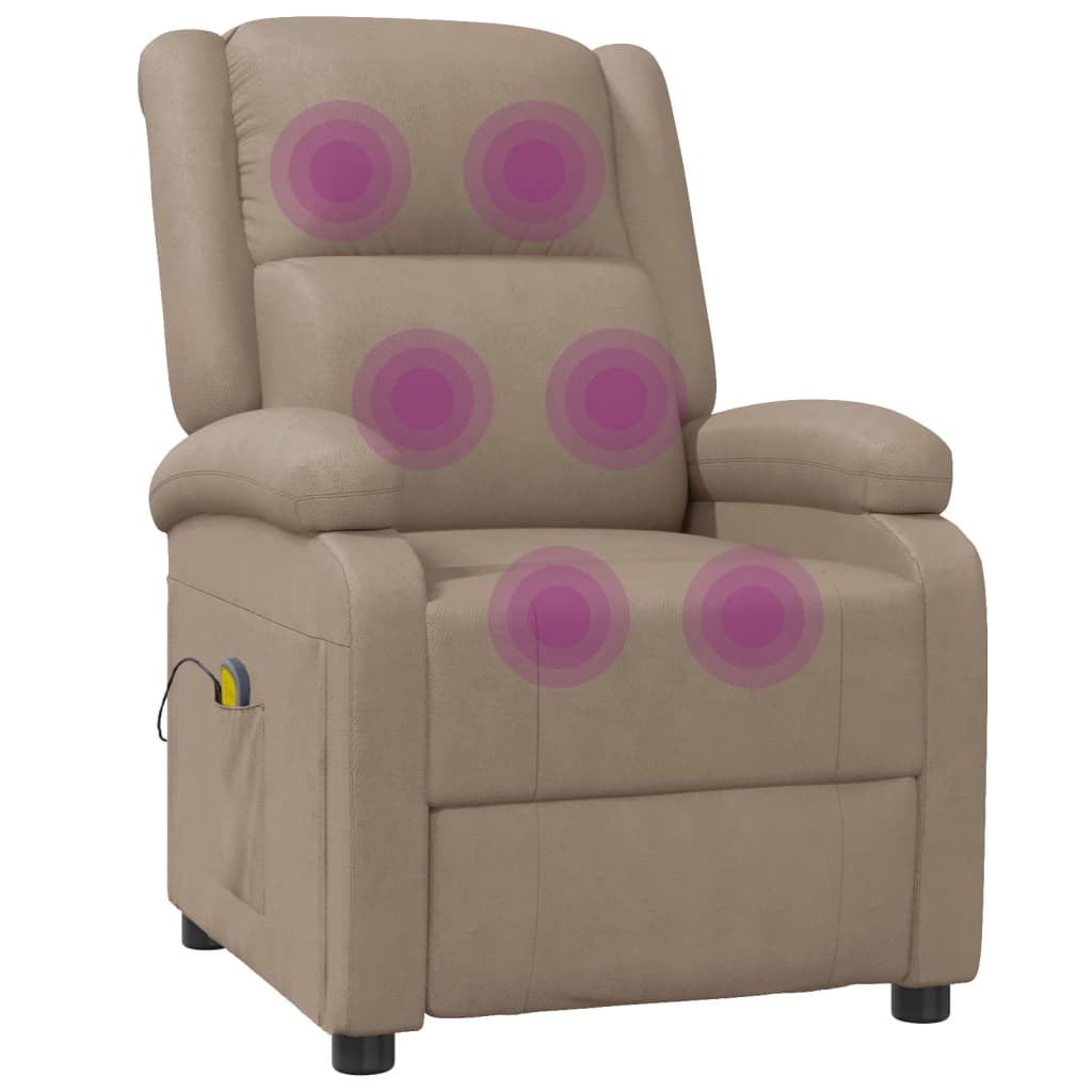 Masažna fotelja od umjetne kože boja cappuccina