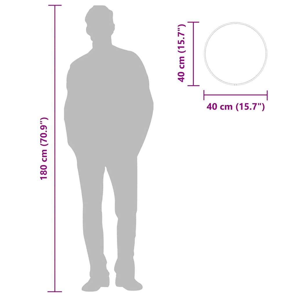 Zidno ogledalo zlatno Ø 40 cm okruglo