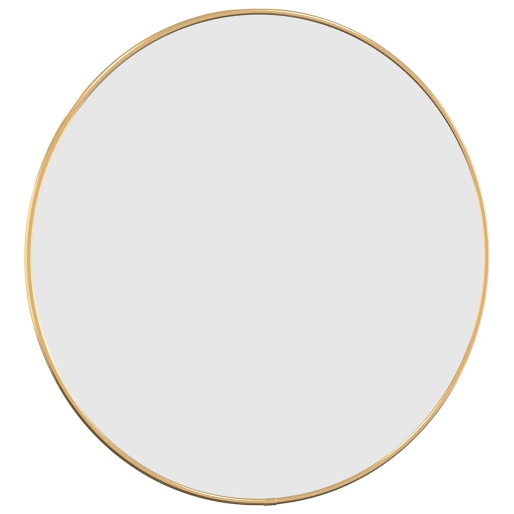 Zidno ogledalo zlatno Ø 50 cm okruglo