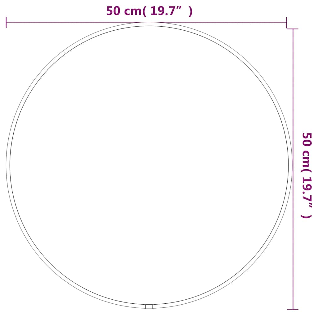 Zidno ogledalo zlatno Ø 50 cm okruglo